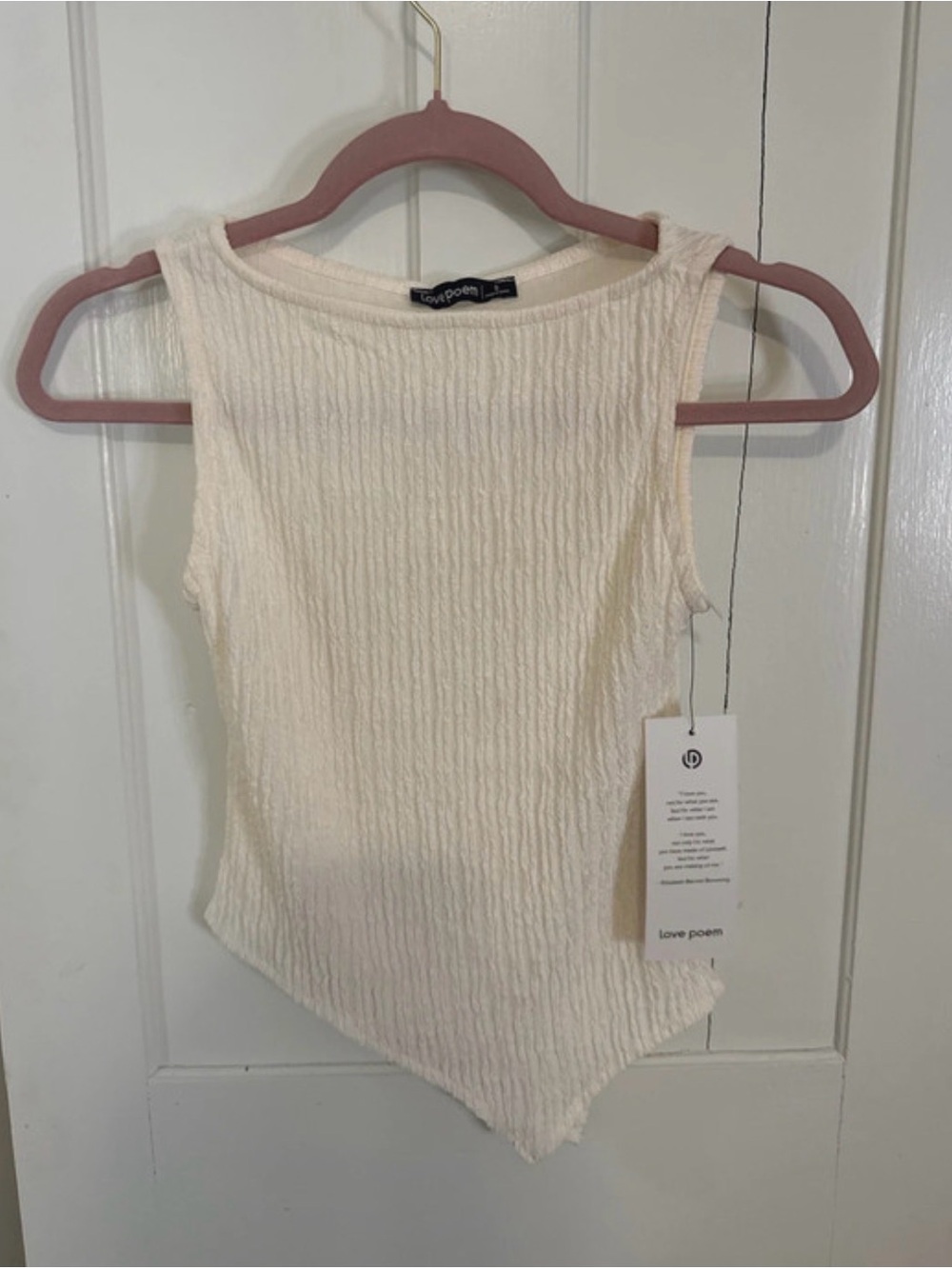 Off white Ribbed Wide-Leg Pants & Tank Set - Picture 3 of 4